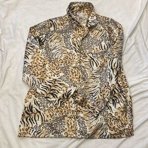 Opulence sarin cotton blend leopard animal print pajamas